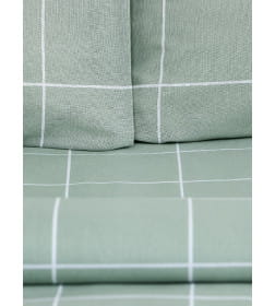 Постельное бельё Этель Дуэт «Клетка», оливковое, 143×215-2 штуки, 220×240, 50×70-2 штуки, бязь, 125 г/м²