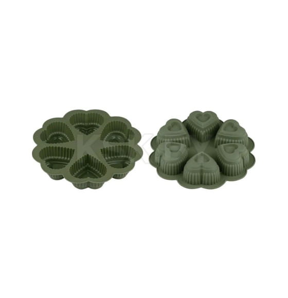 Форма для выпечки силиконовая круглая на 6 сердец 25х4.5 см NATURAL GREEN PERFECTO LINEA 20-118818 (20-118818) 