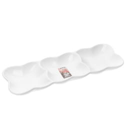 Блюдо 3-х секционное керамическое 29.5х10х2.5 см (белое) ASIAN PERFECTO LINEA 17-102950