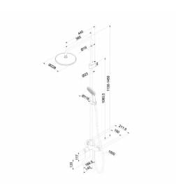 Душевая система с тропическим  душем и изливом, хром глянец,Aiger, IDDIS, AIGSB3Fi06