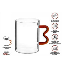 Кружка стеклянная 580 мл Jelly PERFECTO LINEA 30-400011