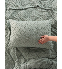 Постельное бельё LoveLife Tufting дуэт "Квадрат" 143*215см-2шт,230*240см,50*70см-2шт, цвет зеленый,110 г/м2