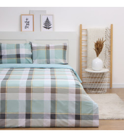 Постельное бельё LoveLife дуэт Square green, 143х215см-2шт, 225х240см, 50х70см-2шт 100%хл, сатин 125г/м