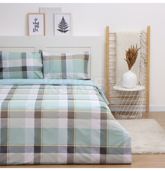 Постельное бельё LoveLife дуэт Square green, 143х215см-2шт, 225х240см, 50х70см-2шт 100%хл, сатин 125г/м (10277935) 