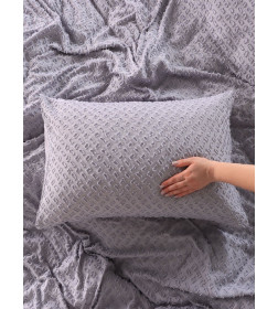 Постельное бельё LoveLife Tufting 2сп "Квадрат" 175*215см,200*230см,50*70см-2шт, цвет серо-сиреневый,110 г