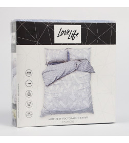 Постельное бельё LoveLife евро "Feathers" 200х217см, 225х240см, 50х70см-2шт,100% хлопок, сатин, 125г/м²