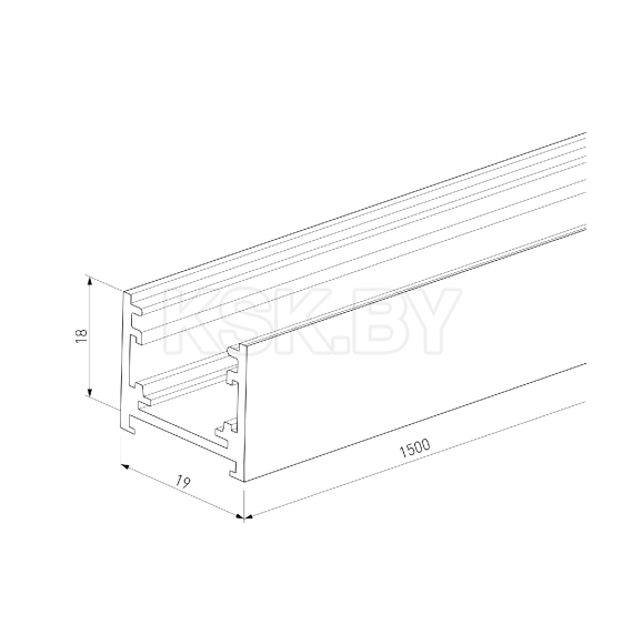 Шинопровод накладной титан 1,5м Titan Line (a069715) 