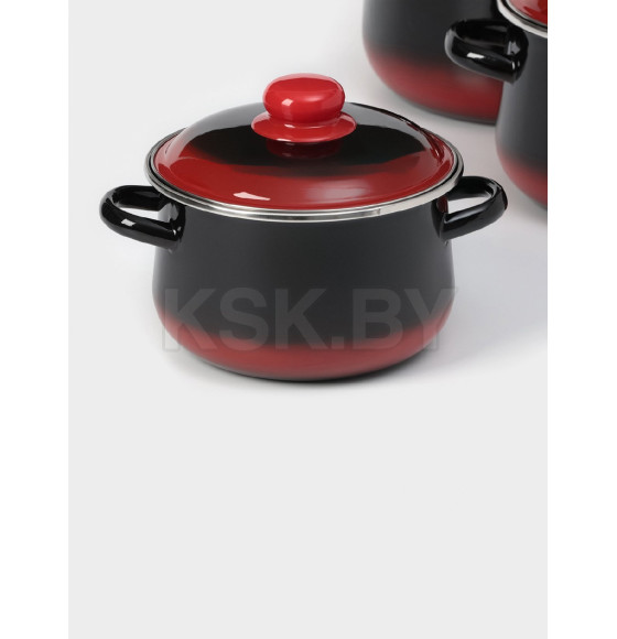 Кастрюля коническая СтальЭмаль 