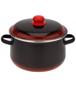 Кастрюля коническая СтальЭмаль "Кармен" (5,5л) 2с47я черный с красн. подп.