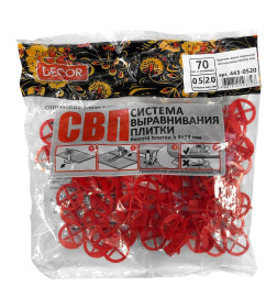 Крестики для кафеля 0.5/2 мм, 70 шт. DECOR