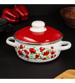 Кастрюля сферическая СтальЭмаль "Флоренс" (1,5л) 6RA161M белоснежный