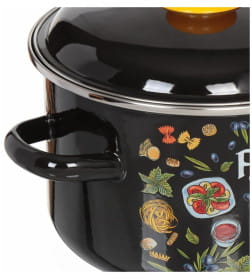 Кастрюля цилиндрическая СтальЭмаль "Pasta" (4л) 1RD201M черный