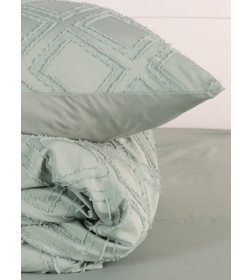 Постельное бельё LoveLife Tufting 2сп "Ромб" 175*215см,200*230см,50*70см-2шт, цвет зеленый, 110 г/м2