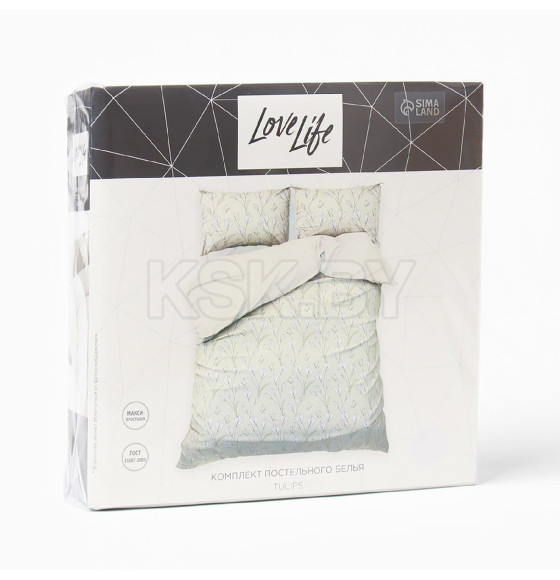 Постельное бельё LoveLife 2сп Tulips 175х215см,200х240см,50х70см-2шт, жатка, 100% п/э, 100гр/м2 (10322875) 