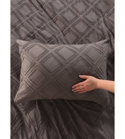 Постельное бельё LoveLife Tufting евро "Ромб" 200*217см,230*240см,50*70см-2шт, цвет серый, 110 г/м2
