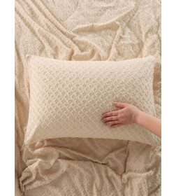Постельное бельё LoveLife Tufting евро "Квадрат" 200*217см,230*240см,50*70см-2шт, цвет бежевый, 110 г/м2
