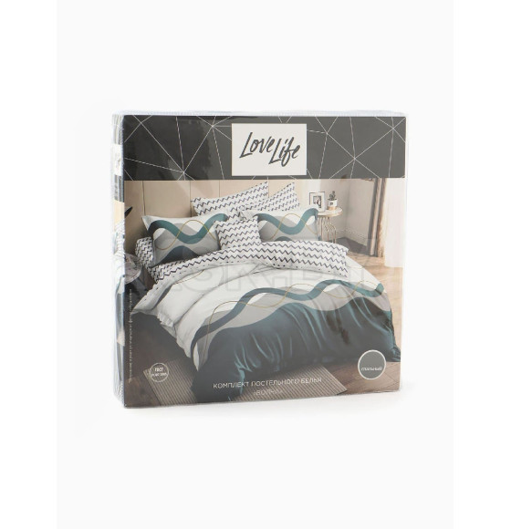 Комплект постельного белья LoveLife 1,5сп Волна 150*225см, 150*225см, 50*70см-1шт, 75гр/м2, микрофибра   10662419 (10662419) 