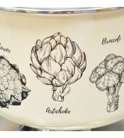 Кастрюля цилиндрическая СтальЭмаль "Брокколи" (5,5л) 1RD221M слоновая кость