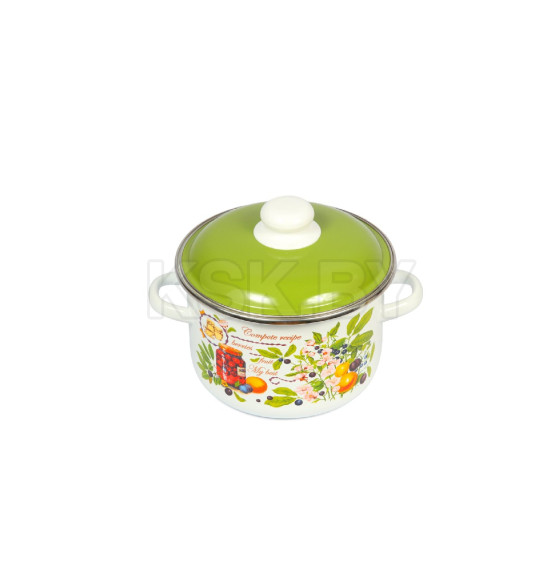 Кастрюля цилиндрическая СтальЭмаль "Вкусный компот" (3,0л) 6RD181M белоснежный (00102609) 