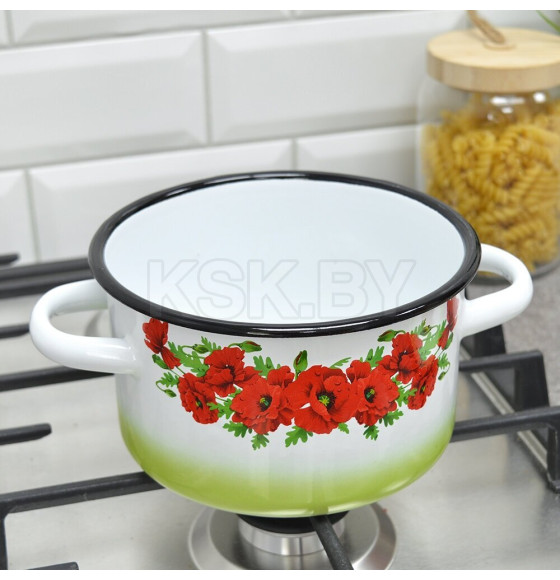 Кастрюля цилиндрическая СтальЭмаль 