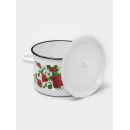 Кастрюля цилиндрическая СтальЭмаль "Клубничная поляна" (4,5л) 1с17с белоснежный (00100485) 