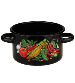 Кастрюля цилиндрическая СтальЭмаль "Кукуруза" (1,5л) 1с15с/1 черный