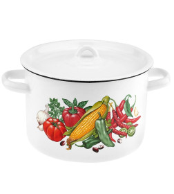 Кастрюля цилиндрическая СтальЭмаль "Кукуруза" (4,5л) 1с17с/1 белоснежный