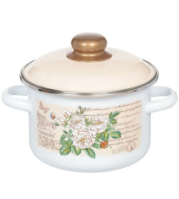 Кастрюля цилиндрическая СтальЭмаль "Мэри" (2,0л) 6RD161M белоснежный