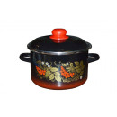 Кастрюля цилиндрическая СтальЭмаль "Рябина" (2,0л) 7RD161M черный (43926) 