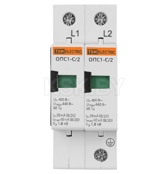 Разрядник ОПС1-C 2Р In=20kA Un=400B Im=40kA TDM SQ0201-0006 (SQ0201-0006) 