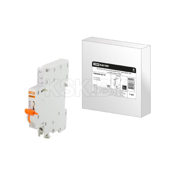 Контакт дополнительный КС47 (для ВА47-60) на DIN-рейку TDM SQ0206-0216 (SQ0206-0216) 