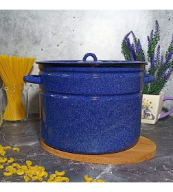 Кастрюля цилиндрическая СтальЭмаль (12,5л) 2с300 син. с зерн.