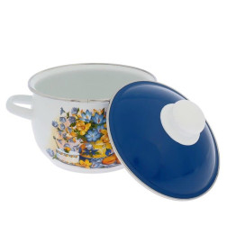 Кастрюля-шар СтальЭмаль "Летний вечер" (3,0л) 6RH181M белоснежный