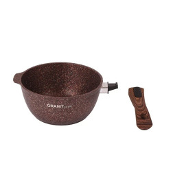 Ковш Kukmara (2,2л) кга0225а "Granit Ultra red" (со съемной ручкой, стекл.крышка)