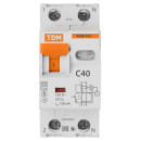 Автоматический выключатель дифференциального тока 63S 2P(1P+N) C40 100мА 6кА тип АС TDM SQ0202-0038 (SQ0202-0038) 