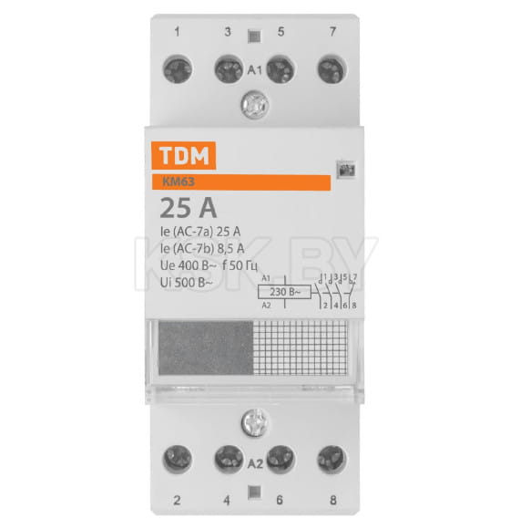 Контактор модульный КМ63/4-25 3НО 1НЗ TDM SQ0213-0017 (SQ0213-0017) 