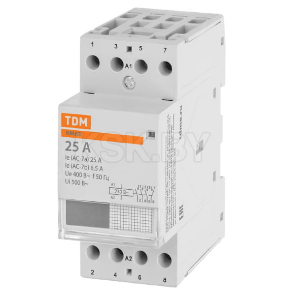 Контактор модульный КМ63/4-25 3НО 1НЗ TDM SQ0213-0017 (SQ0213-0017) 
