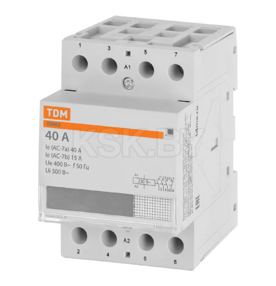 Контактор модульный КМ63/4-40 3НО 1НЗ TDM SQ0213-0019 (SQ0213-0019) 