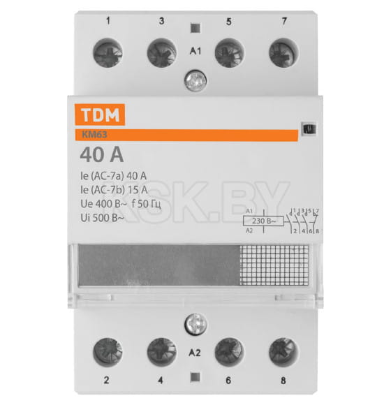 Контактор модульный КМ63/4-40 3НО 1НЗ TDM SQ0213-0019 (SQ0213-0019) 