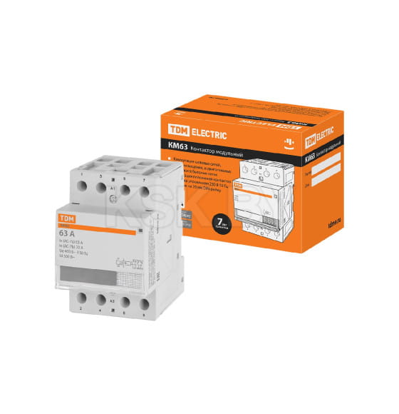 Контактор модульный КМ63/4-63 3НО 1НЗ TDM SQ0213-0020 (SQ0213-0020) 