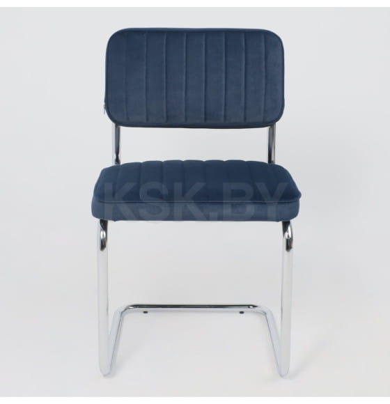 Кресло СЛАВИЯ Люкс, Kiton 707 синий велюр/хром (120848) 