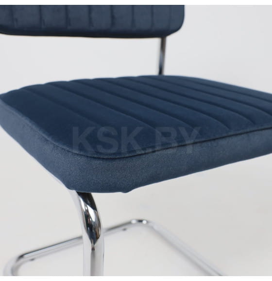 Кресло СЛАВИЯ Люкс, Kiton 707 синий велюр/хром (120848) 