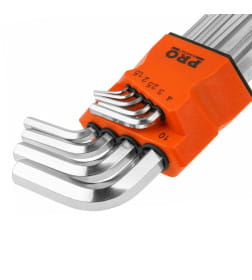 Набор ключей шестигранных 1,5-10 мм длинных с шаром (9 шт.) PRO STARTUL PRO-89209