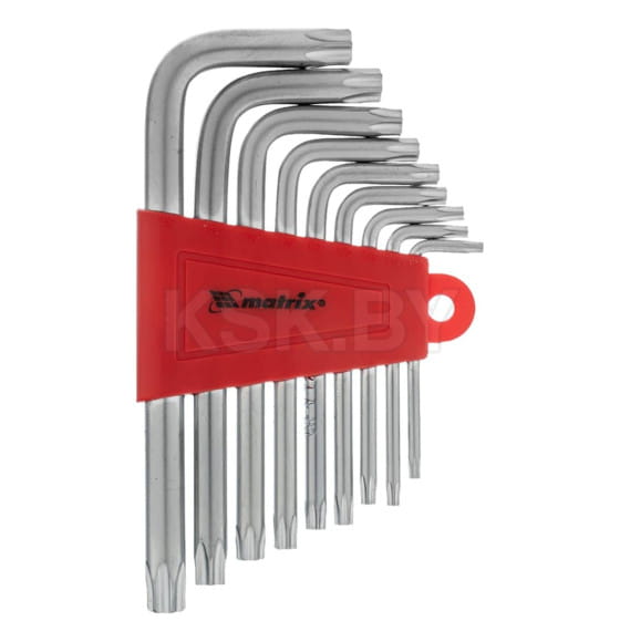 Набор ключей имбусовых TORX T10-T50 CrV, короткие, сатинированные (9 шт.) Matrix 12305 (12305) 