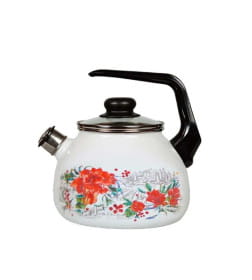 Чайник СтальЭмаль "Амариллис" (3,0л) 4с209я белоснежный со свистком