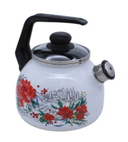 Чайник СтальЭмаль "Амариллис" (3,0л) 4с209я белоснежный со свистком