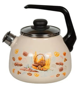 Чайник СтальЭмаль "Хлеб" (3,0л) 4с209я сл. кость со свистком