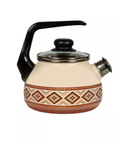Чайник СтальЭмаль "Шоколад" (3,0л) 4с209я сл. кость со свистком
