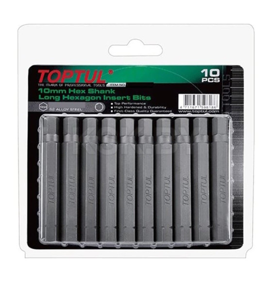 Бита HEX 12х75 мм (10 шт.) TOPTUL FSDB1212G (FSDB1212G) 