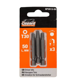 Бита TORX T30х50 мм (3 шт.) GEPARD GP3513-50
